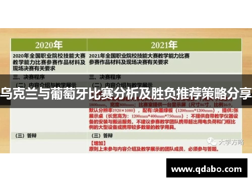 乌克兰与葡萄牙比赛分析及胜负推荐策略分享